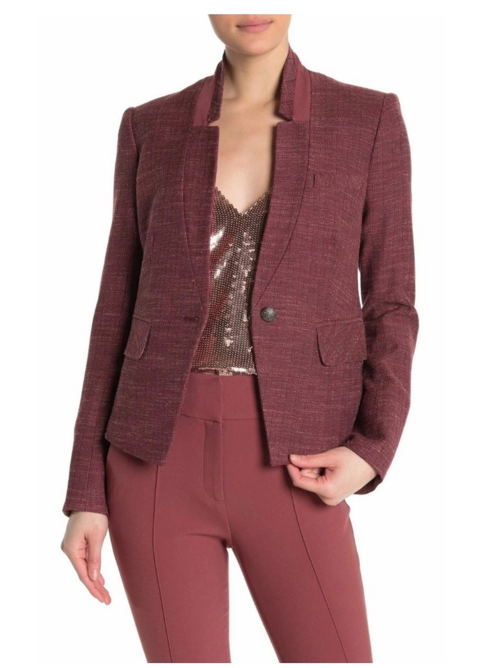 Veronica Beard Wool Blend
Farley Dickey Jacket, Currant Burgundy